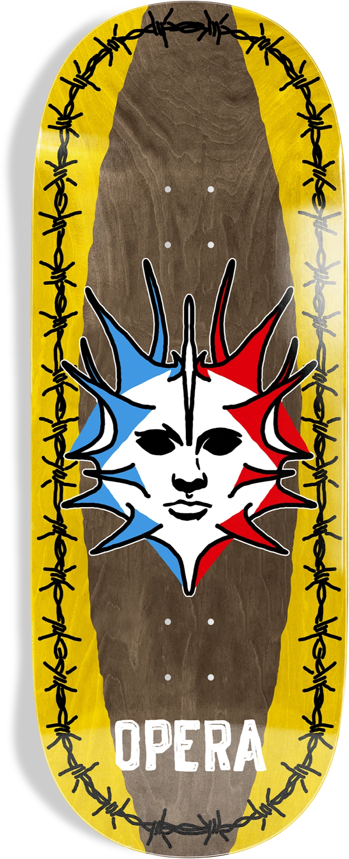 Opera Opera Fatties Torn Spike EX7 Tabla de Skate 12.0" tablas de monopatín | Brown/Yellow