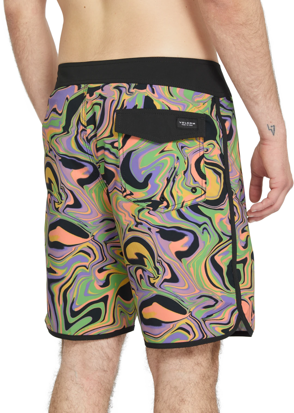 Volcom Infuse Scallop Mod 19 boardshort hombre detail 3 | Steel Purple