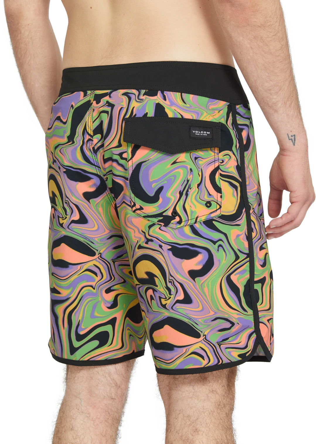 Volcom Infuse Scallop Mod 19 boardshort hombre detail 3 | Steel Purple