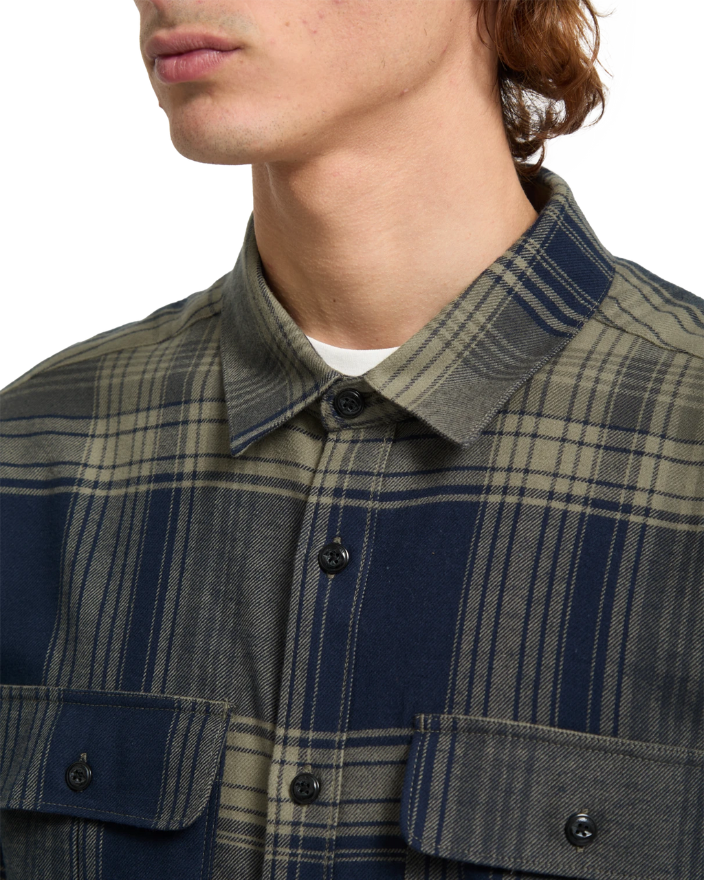 Volcom Parkstone LS camisa manga larga hombre detail 2 | Thyme Green