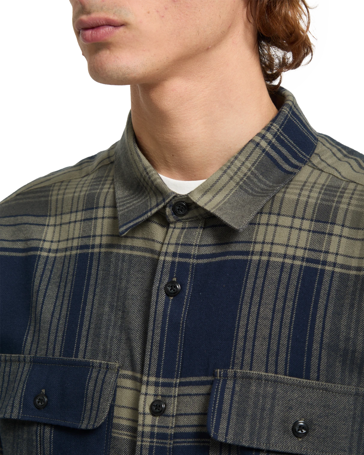 Volcom Parkstone LS camisa manga larga hombre detail 2 | Thyme Green