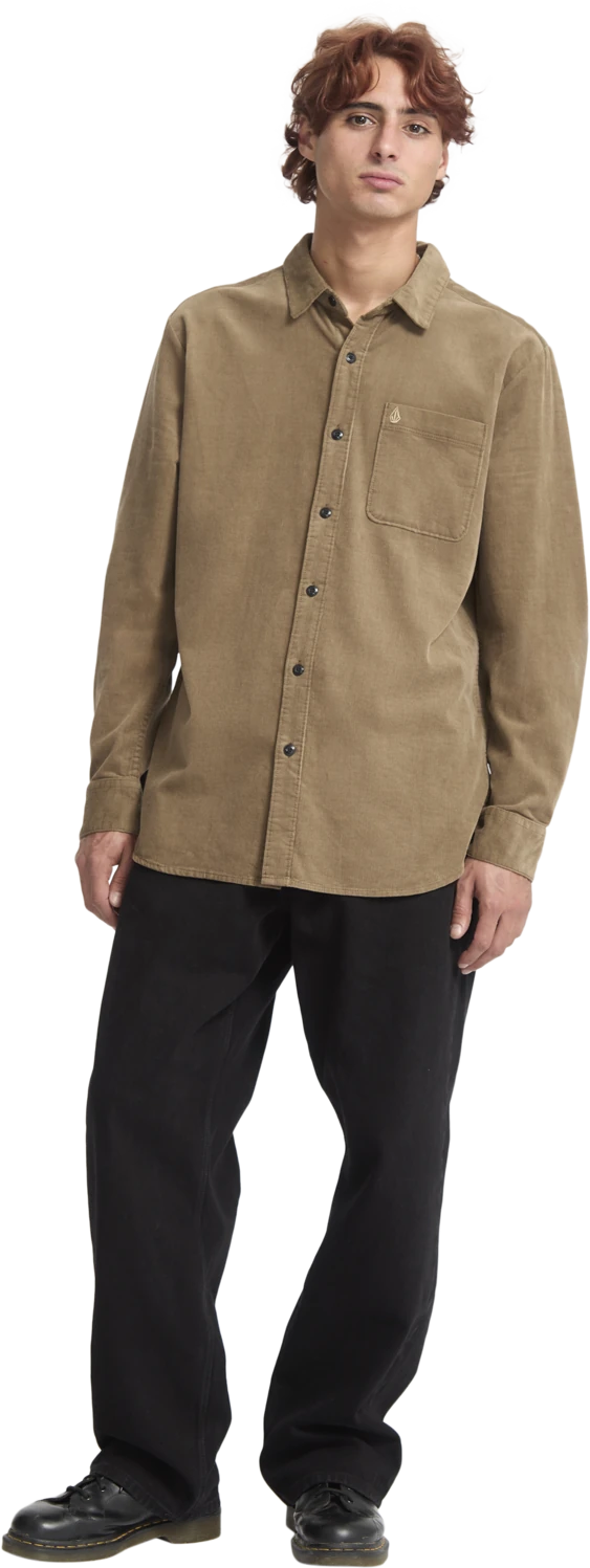 Volcom Zander Shirt camisa manga larga hombre detail 5 | Teak