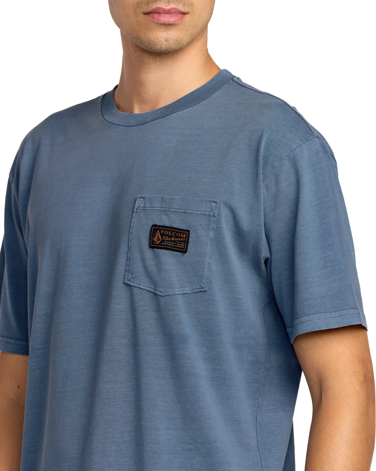 Volcom Workwear Certified Pocket camiseta manga corta hombre detail 4 | Blue Wash