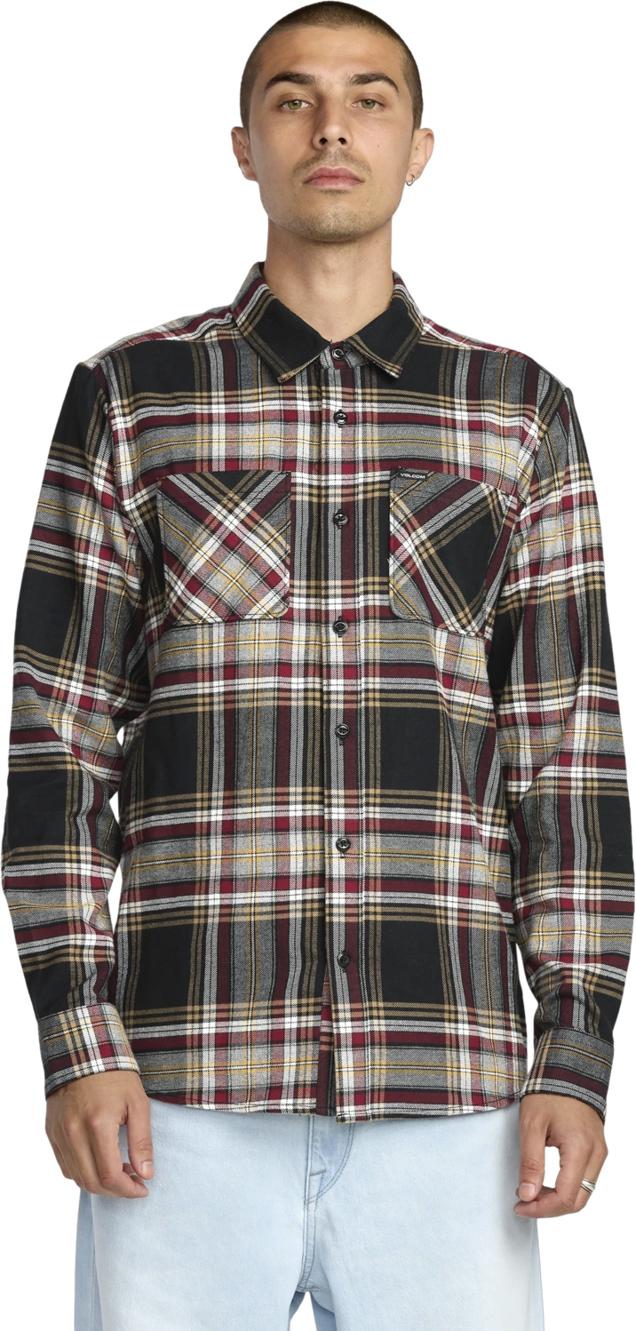 Volcom Netastone Flannel Shirt camisa manga larga hombre | Antique Black