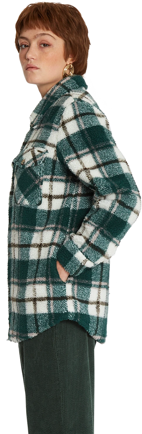 Volcom SILENT SHERPA JACKET chaquetas y abrigos mujer detail 3 | Dark Pine