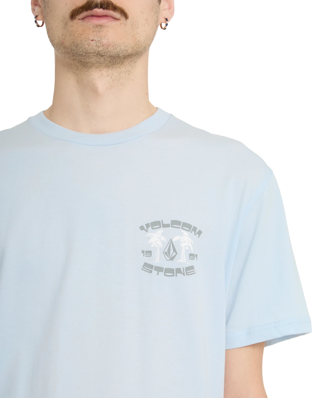 Volcom 91 PALM BSC SST camiseta manga corta hombre detail 3 | LIGHT BLUE ACID