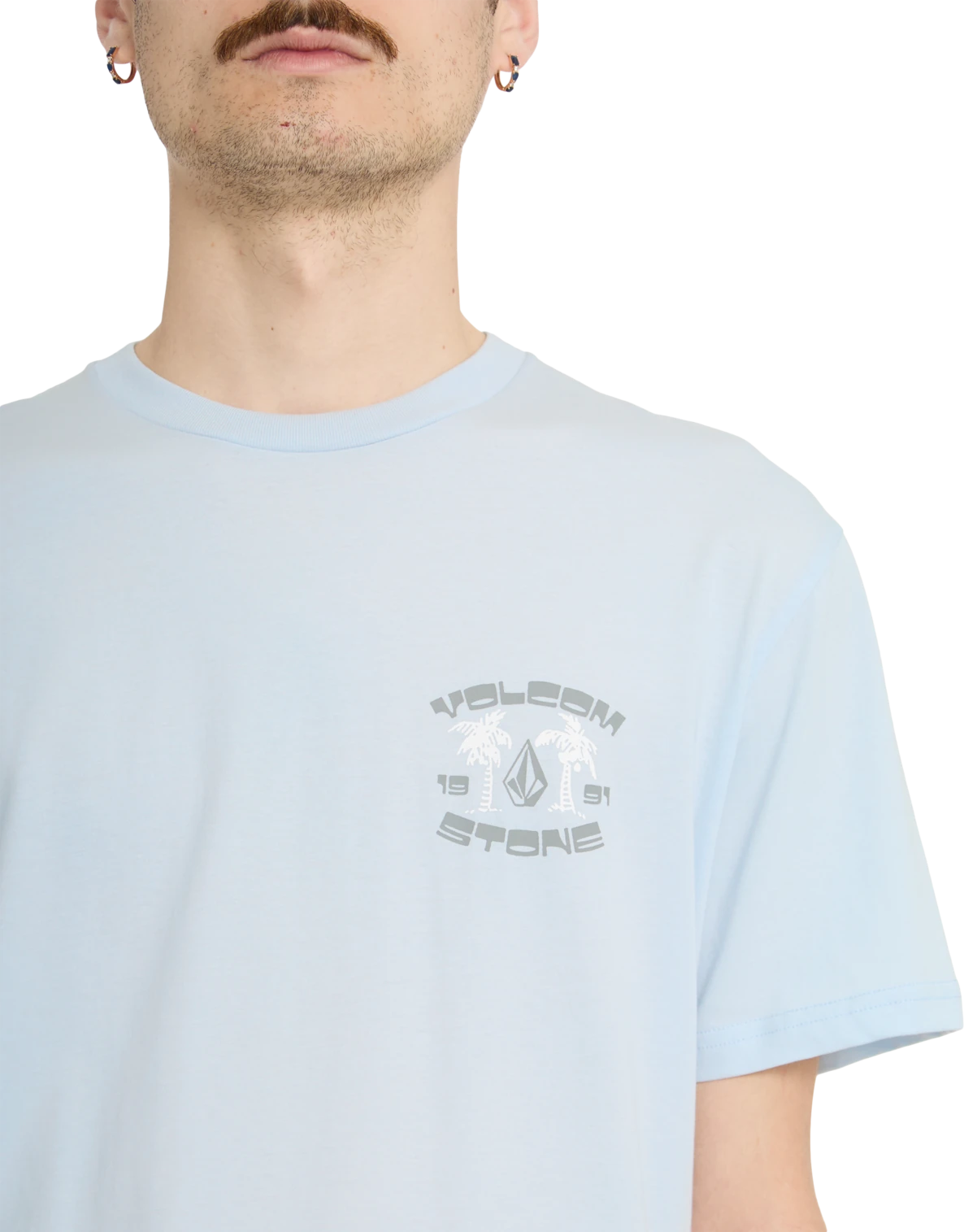 Volcom 91 PALM BSC SST camiseta manga corta hombre detail 3 | LIGHT BLUE ACID