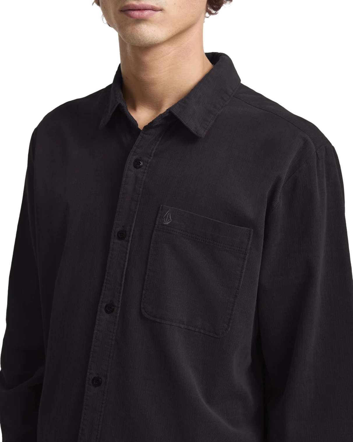 Volcom Zander Shirt camisa manga larga hombre detail 3 | Asphalt Black