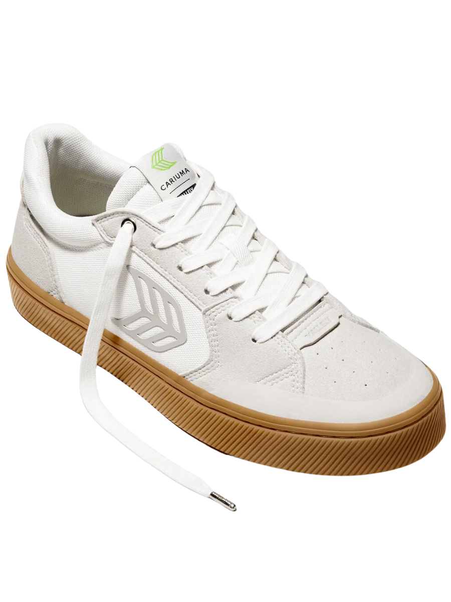 Cariuma Mike Vallery Skate-Schuhe – Gum Vintage White Wildleder Off-White Cordura