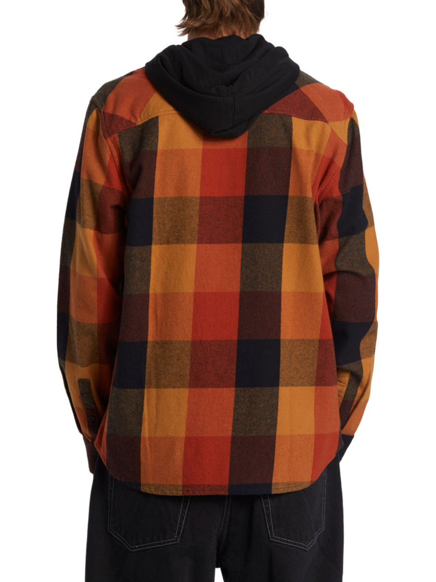 DC Shoes Rucktus Hooded Shirt - black/ar.spice/chipmunk plaid