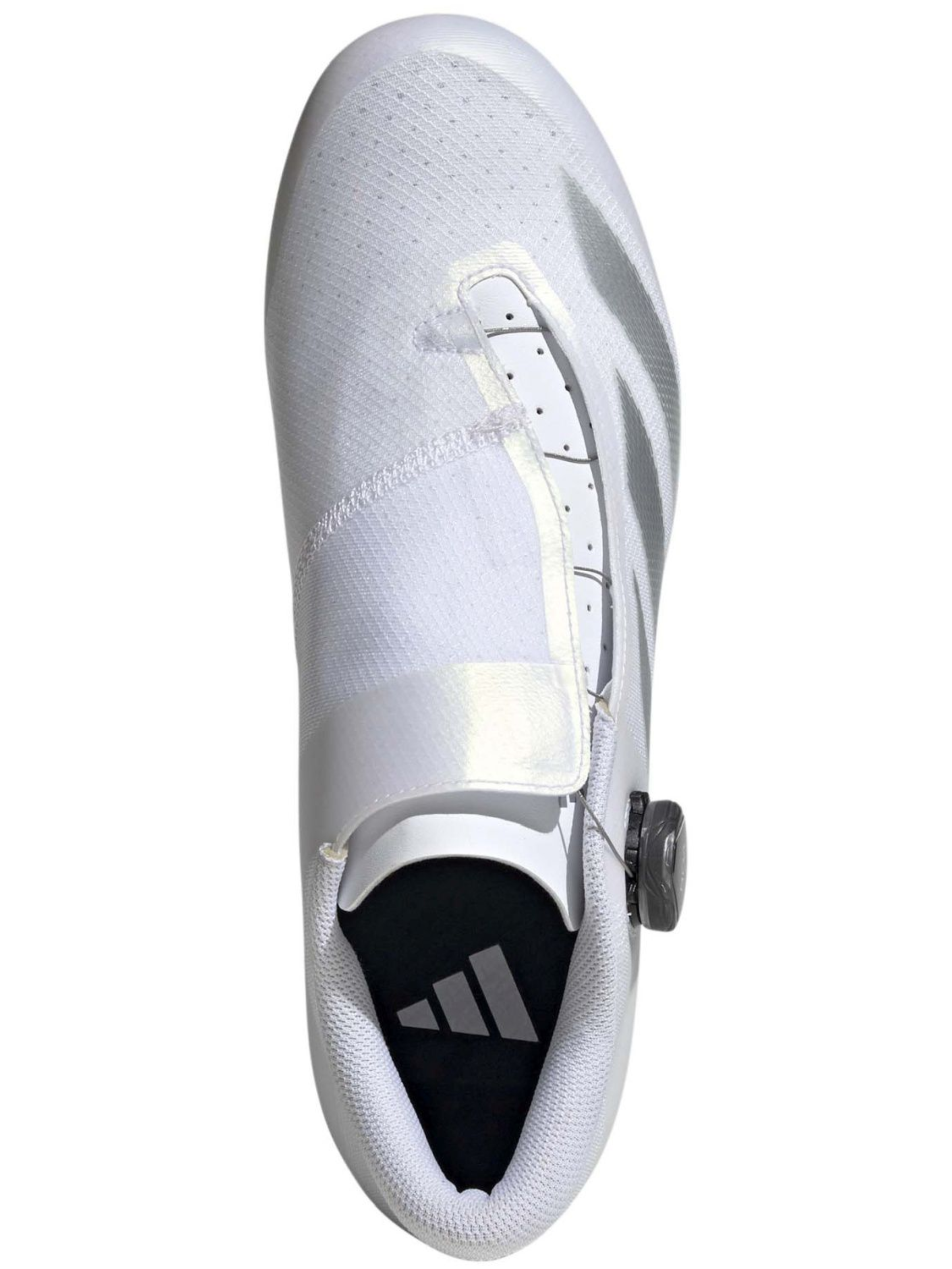 Adidas Tempo 3 Stripes BOA Road Cycling Shoes | Branco Nuvem / Prateado Metálico / Núcleo Preto