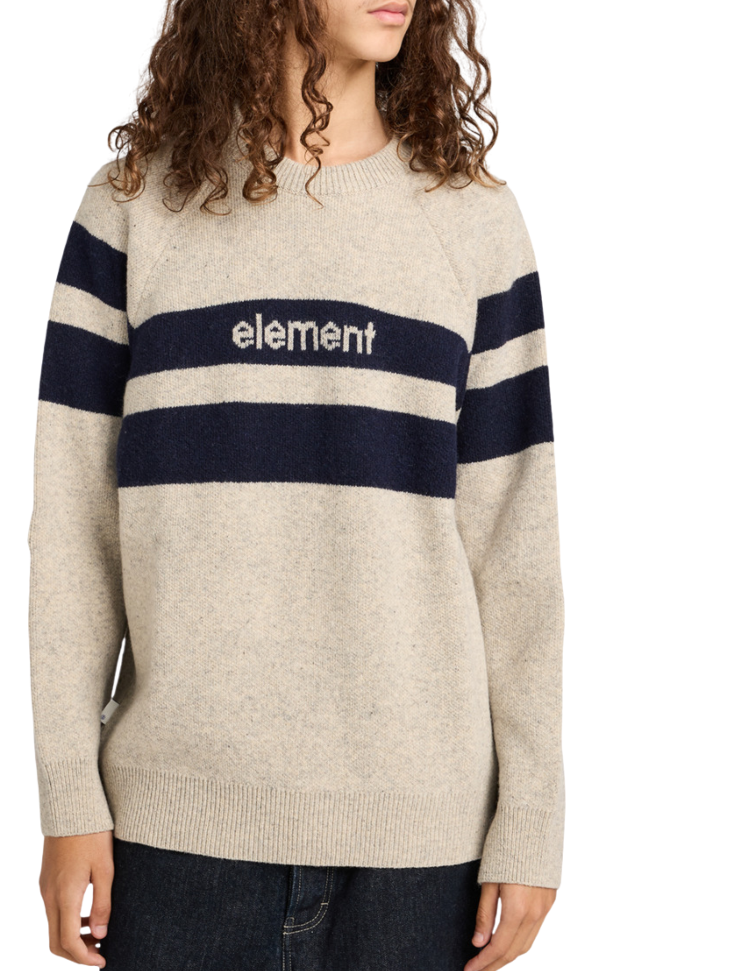 Element 2000S Rib CR Pullover mit Rundhals | Oat Milk