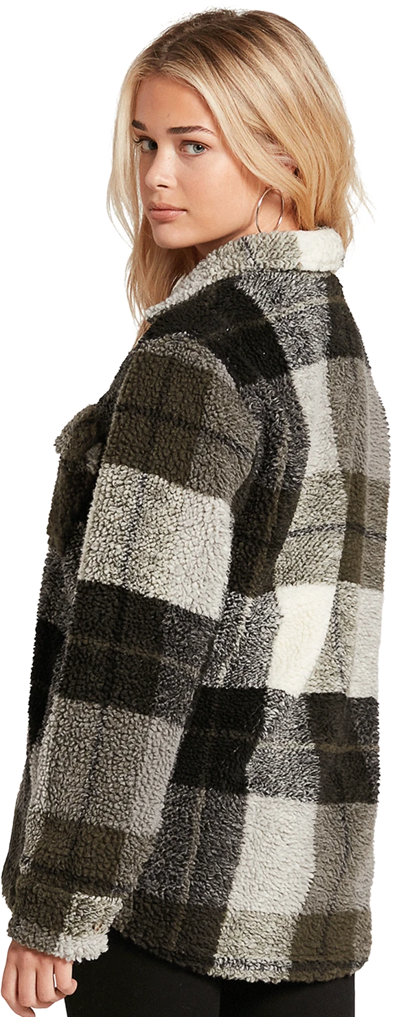 Volcom SILENT SHERPA JACKET chaquetas y abrigos mujer detail 1 | Army Green Combo