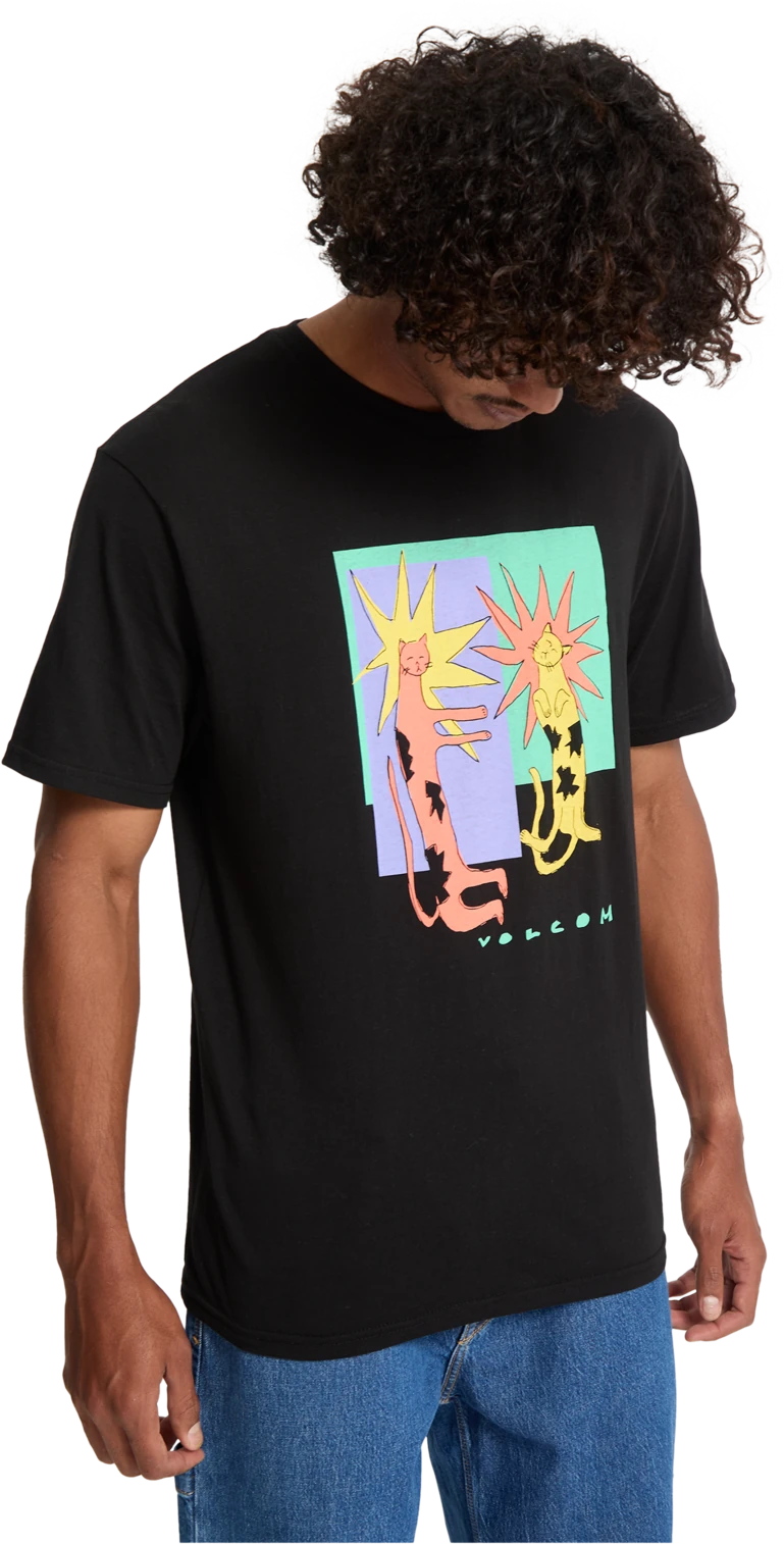 Volcom Longo Cats camiseta manga corta hombre detail 4 | Black