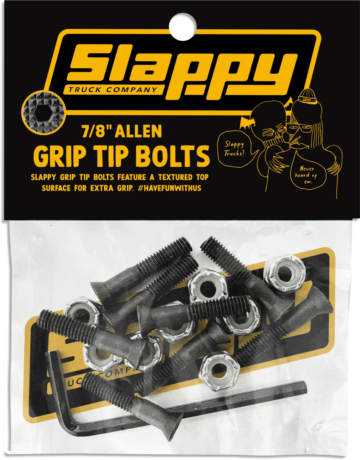 Slappy Slappy Tornillos Allen Grip Tip 7/8" (Unidad) tornillos de skate | Black