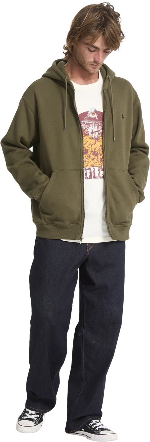 Volcom Single Stone sudadera con capucha hombre detail 6 | Sage Leaf