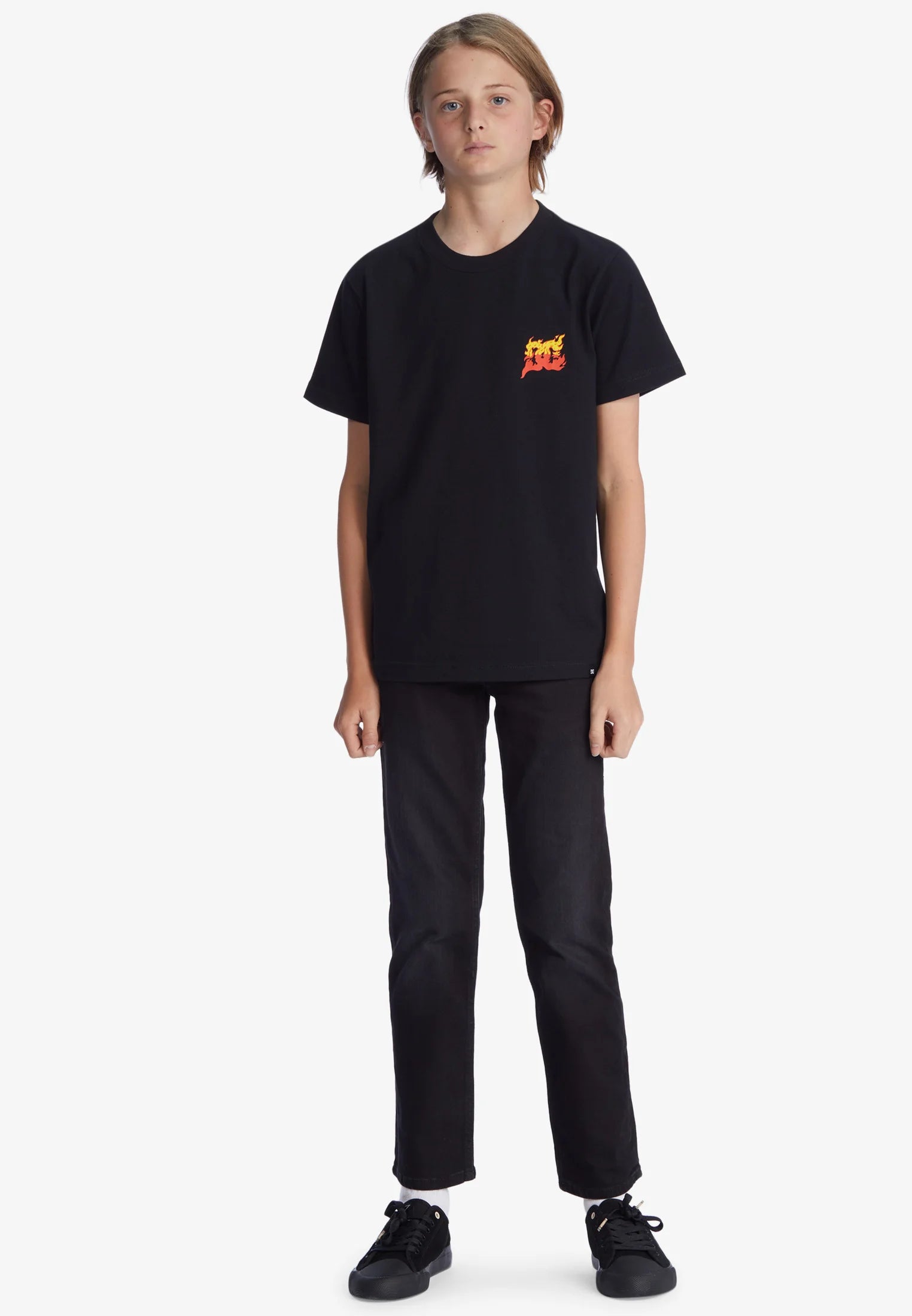 DC Shoes Burner Schwarzes Kinder-T-Shirt