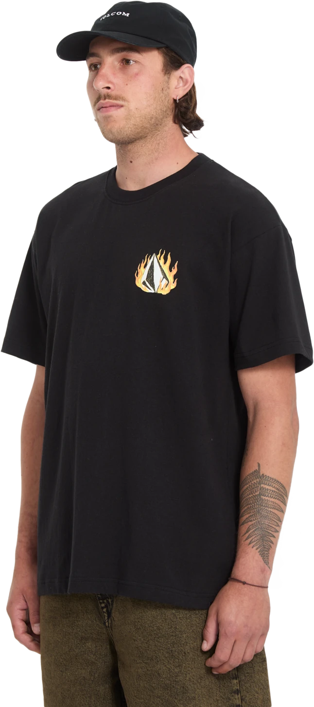 Volcom DOUBLE FANTASY LSE SST camiseta manga corta hombre detail 2 | BLACK