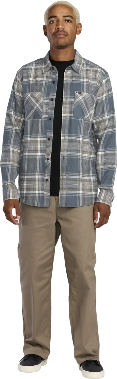 Volcom Netastone Flannel Shirt camisa manga larga hombre detail 4 | Dark Slate