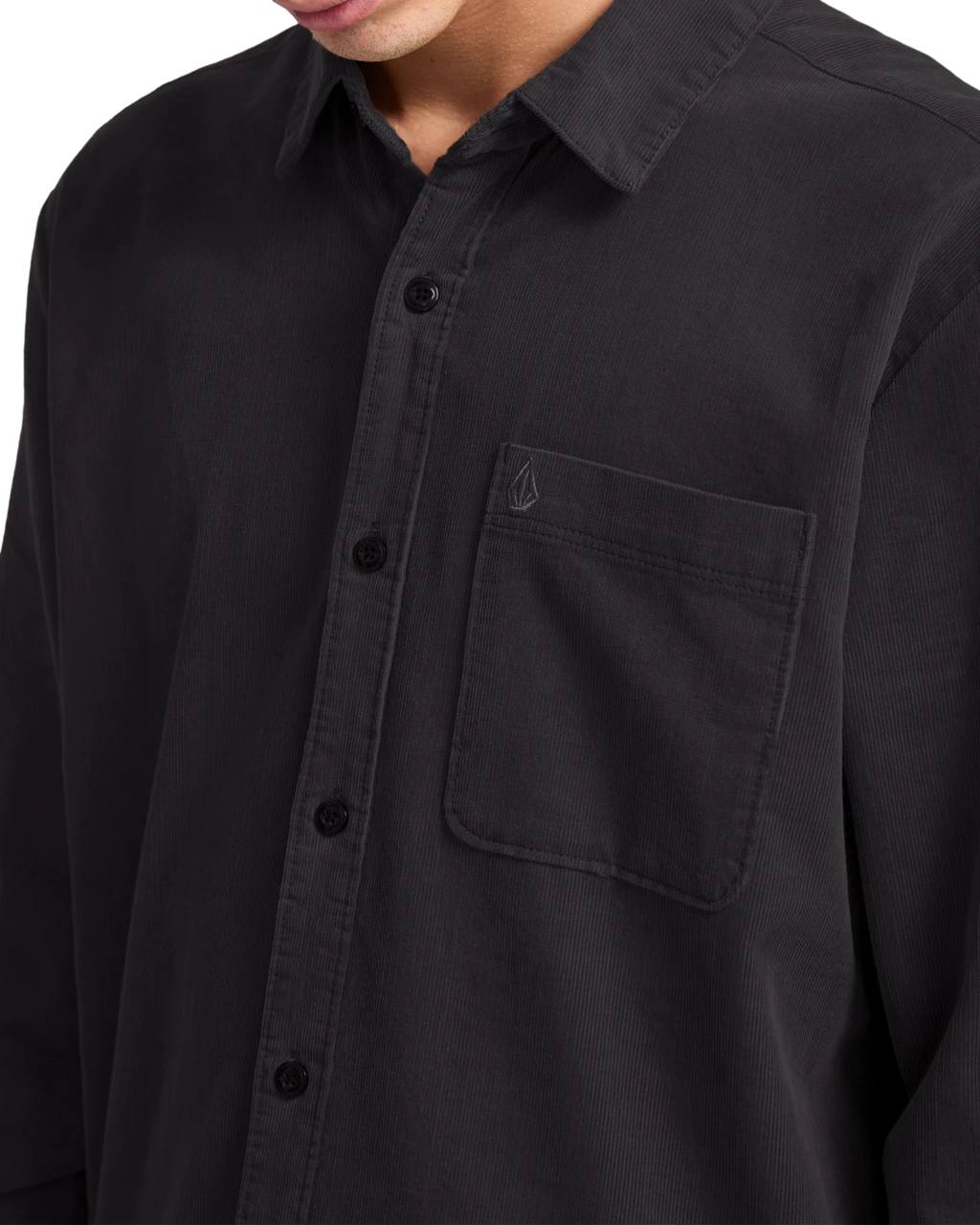 Volcom Zander Shirt camisa manga larga hombre detail 2 | Asphalt Black