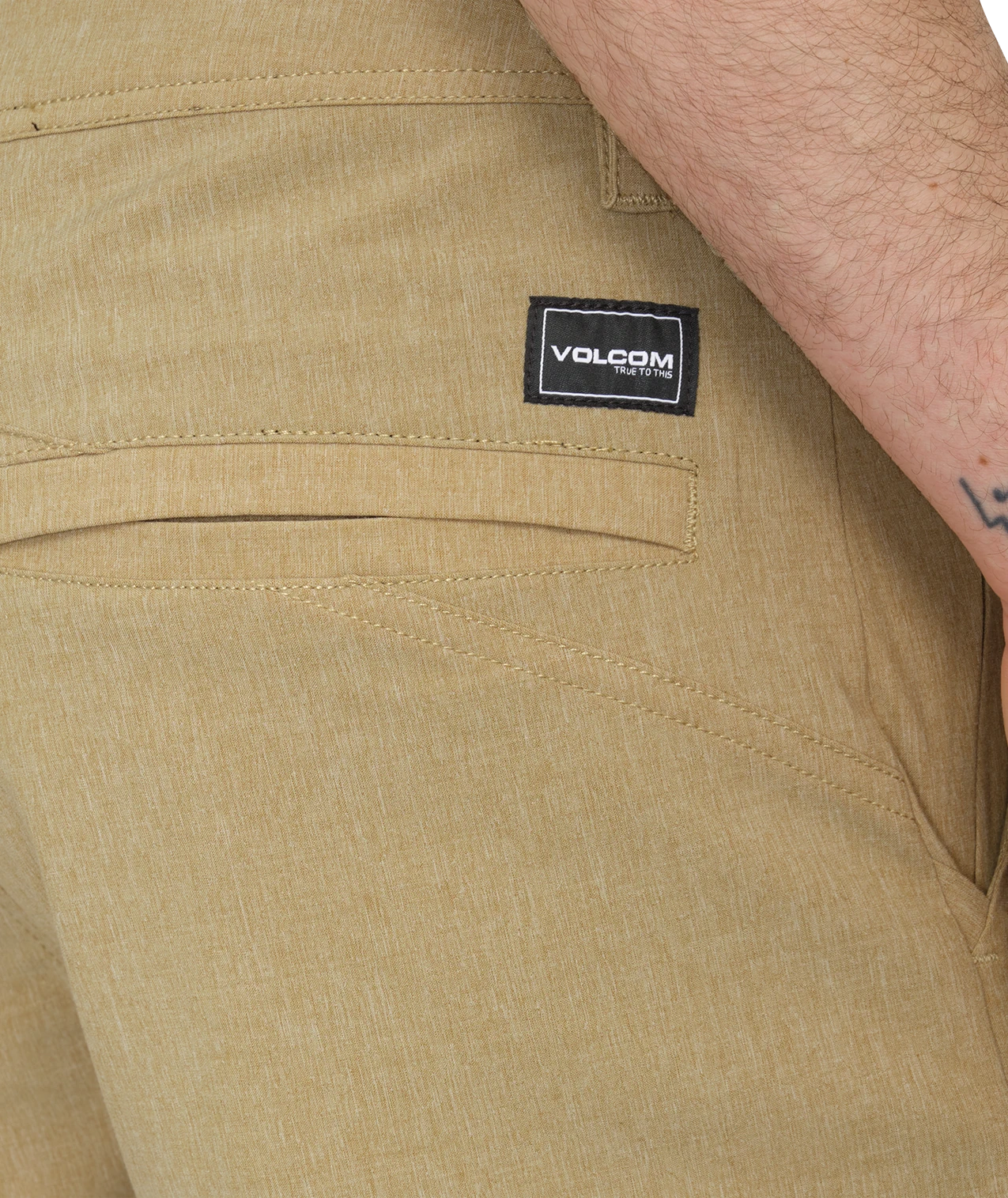 Volcom Frickin Cross Shred Static 20 hybrid short hombre detail 5 | Dark Khaki