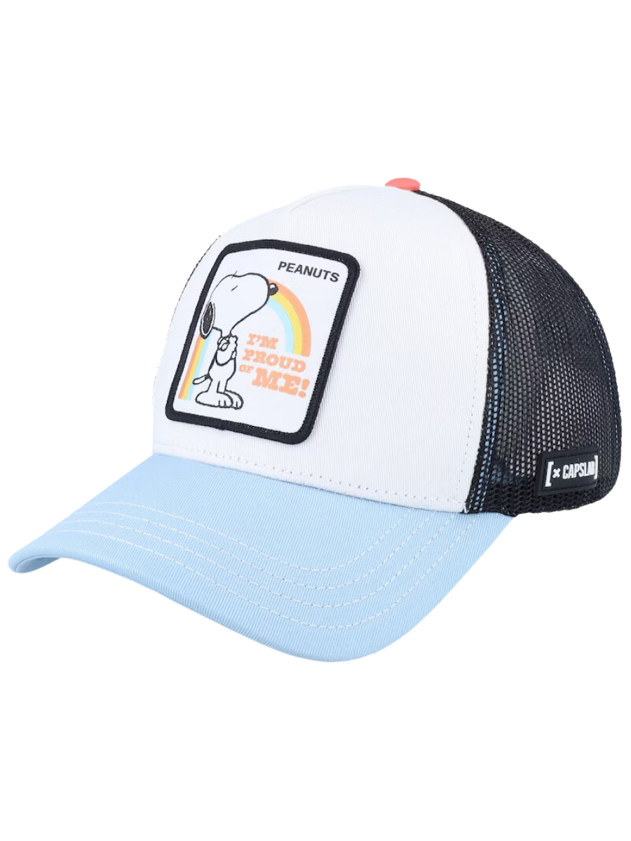 Cappellino trucker Capslab x Peanuts (Snoopy) - Nero/Blu/Bianco