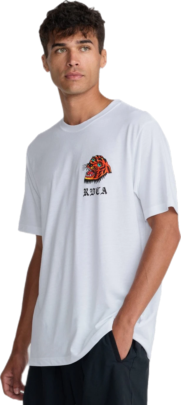 Rvca RVCA Kaleb Tiger Camiseta Blanco Hombre camiseta manga corta hombre detail 3 | Blanco