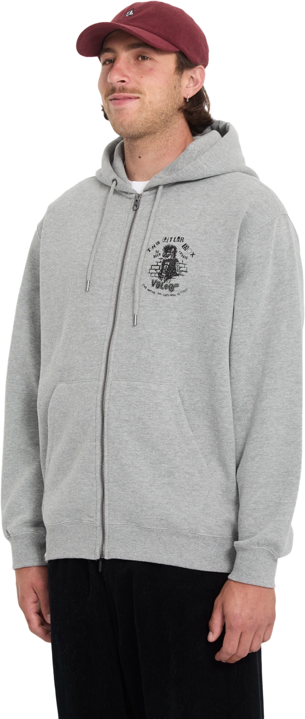 Volcom CATASTROPHY ZIP sudadera con capucha hombre detail 2 | Heather Grey