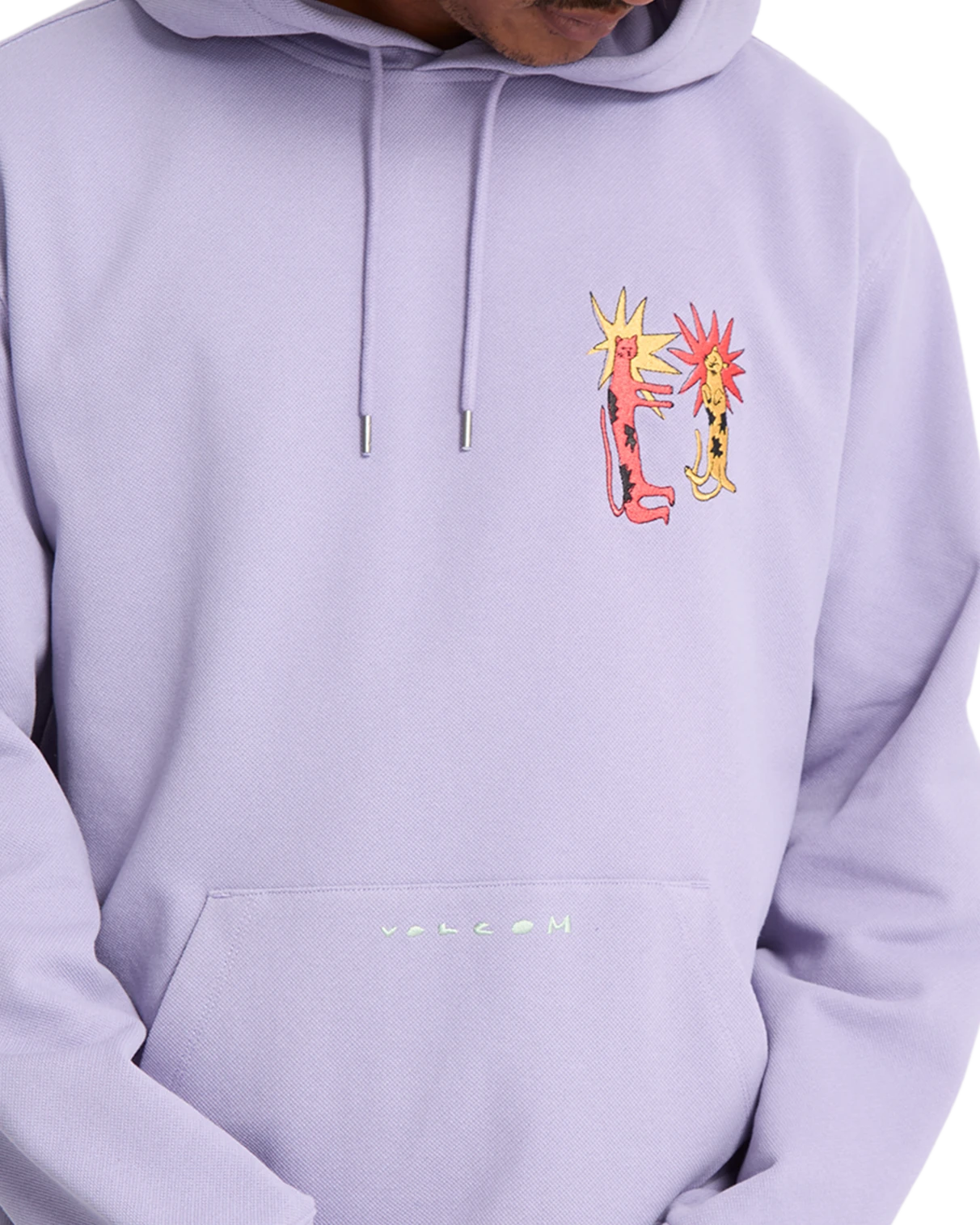 Volcom Longo Cats sudadera con capucha hombre detail 6 | Purple Ash