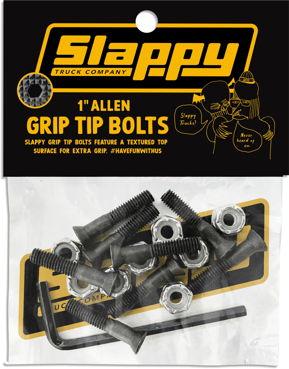 Slappy Slappy Tornillos Allen Grip Tip 1" (Unidad) tornillos de skate | Black