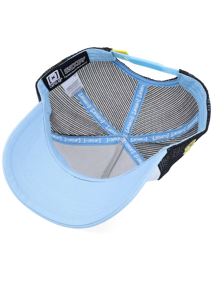 Cappellino trucker Capslab x Peanuts (Snoopy) - Nero/Blu/Bianco