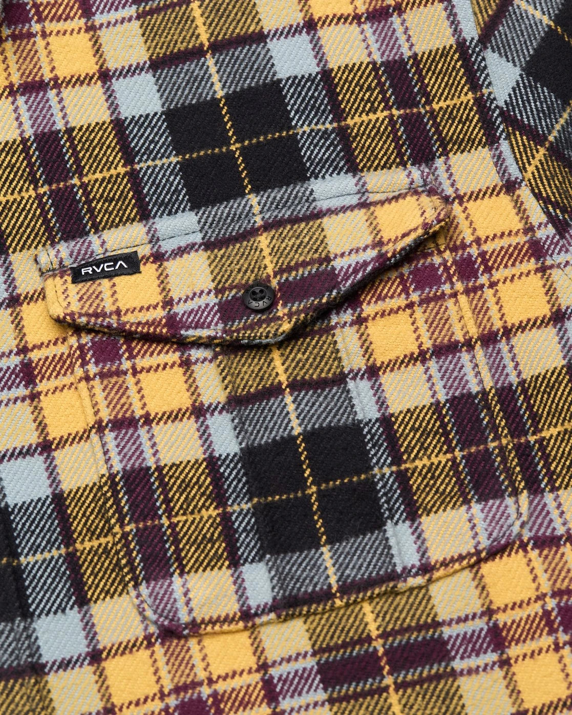 Rvca Hugues Heavy Flannel Camisa de manga larga Naranja Hombre camisas hombre detail 6 | Naranja