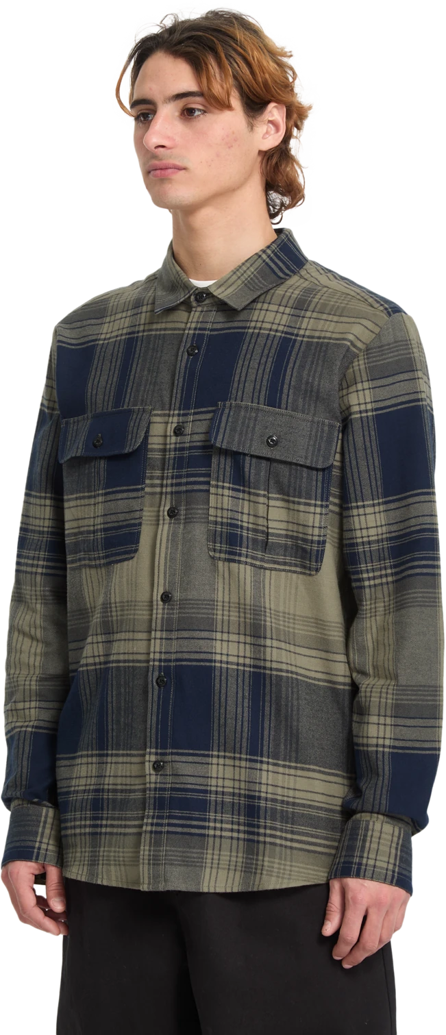 Volcom Parkstone LS camisa manga larga hombre detail 5 | Thyme Green