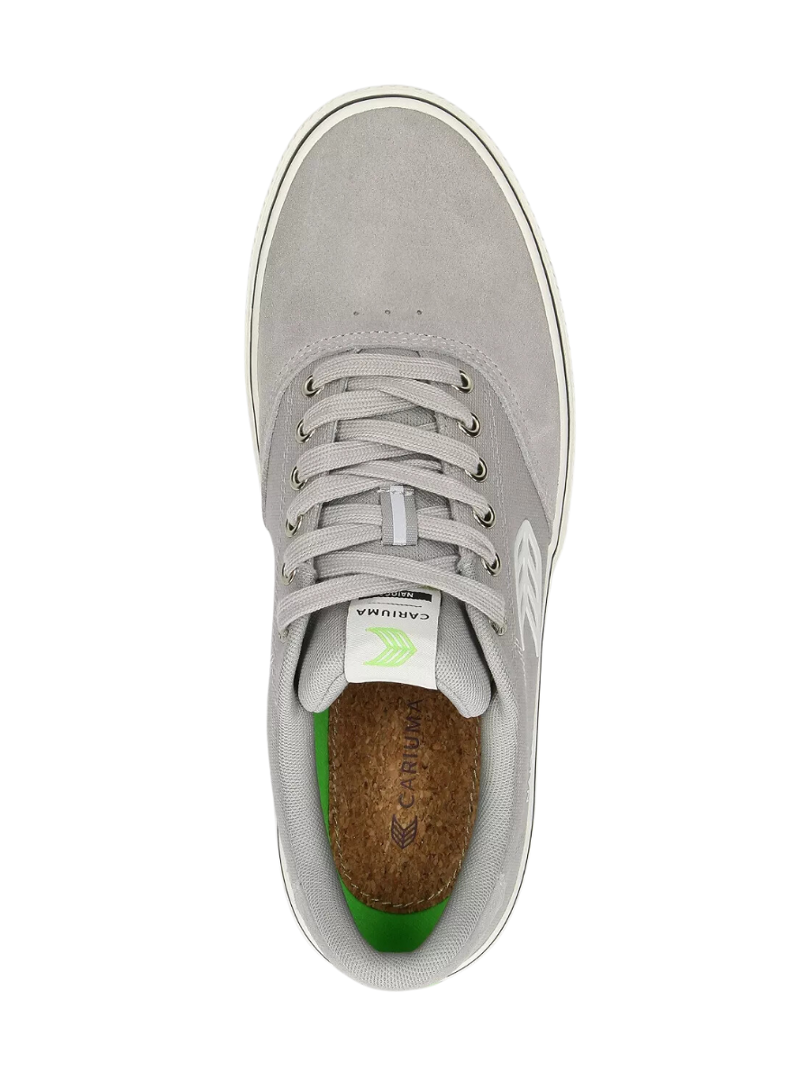 Cariuma Naioca Pro Skate Shoes - Light Gray Suede and Canvas
