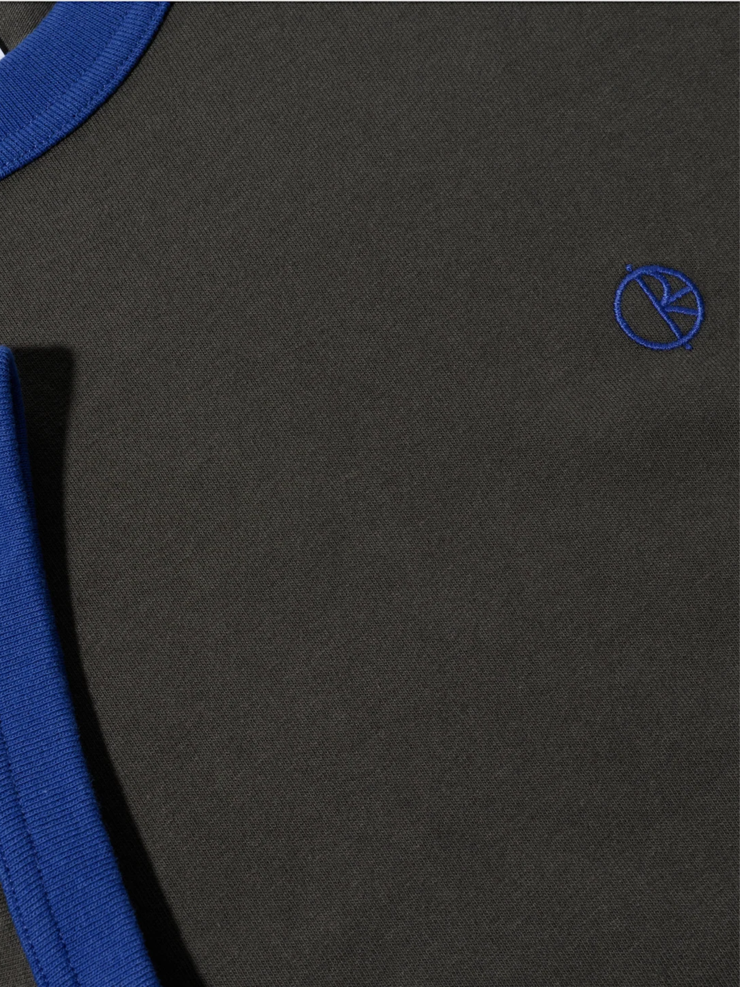 T-Shirt Polar Skate Co. Ringer Tee | Dirty Black/Egyptian Blue