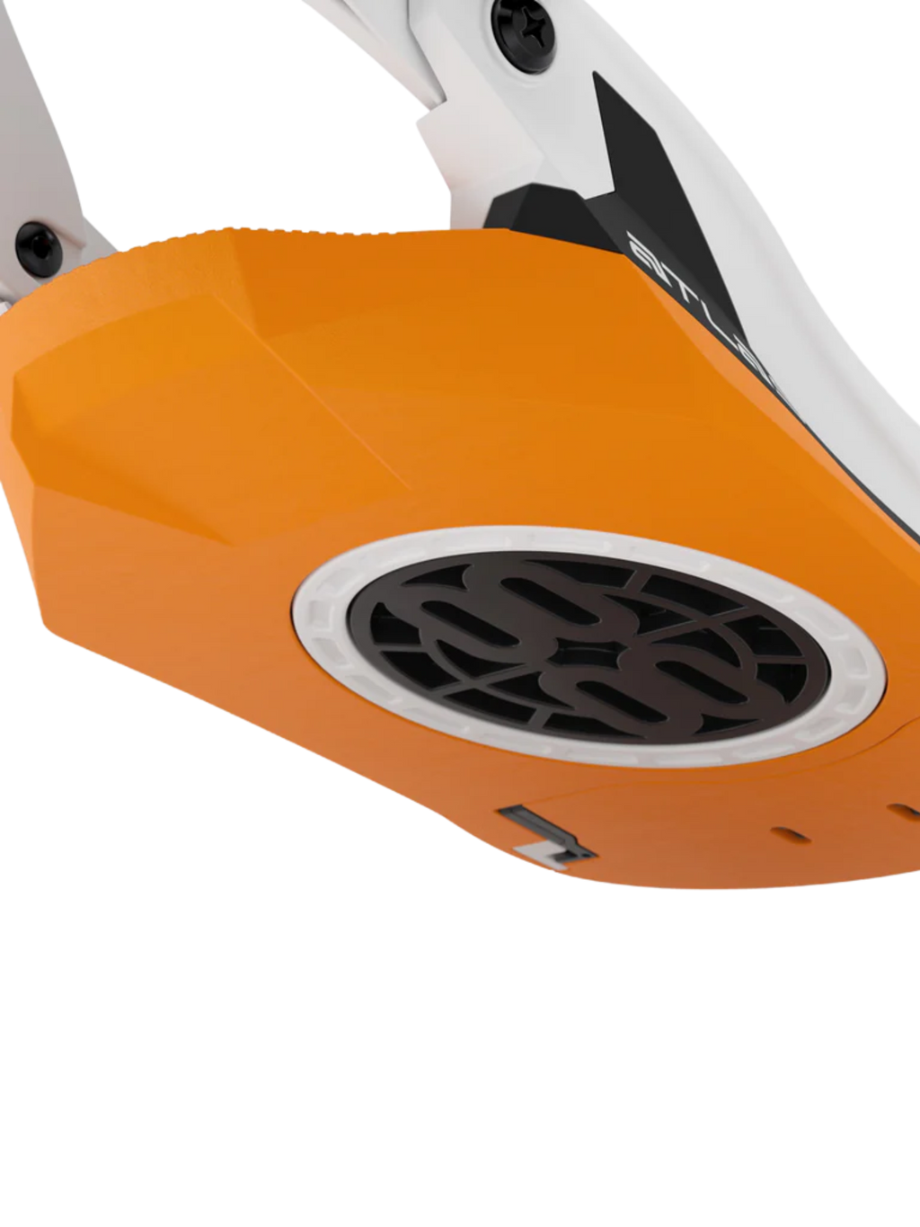 Union Atlas Step On® Men’s Snowboard Binding – White/Orange