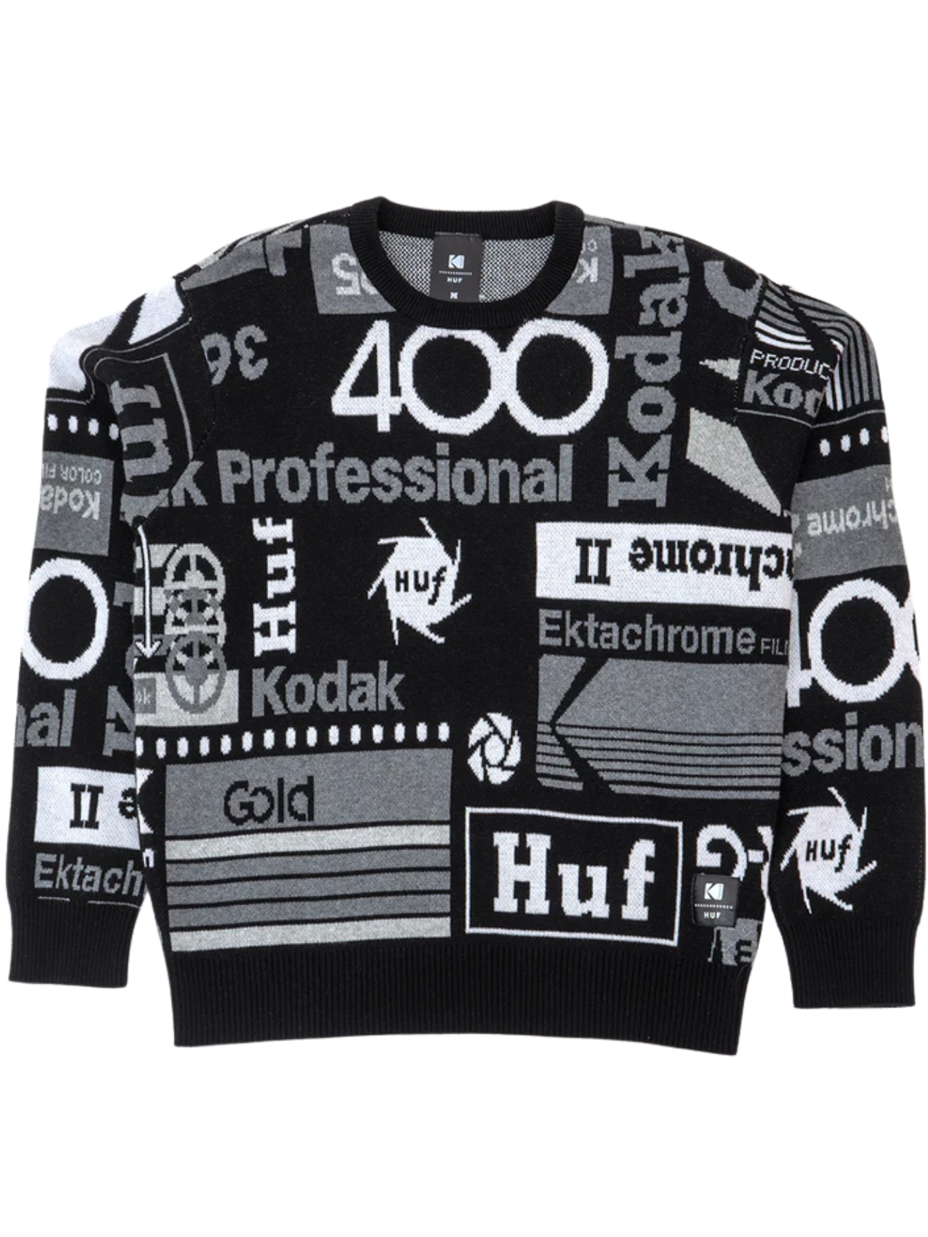 Jersey HUF x Kodak Dark Room Jacquard-Strick – Schwarz