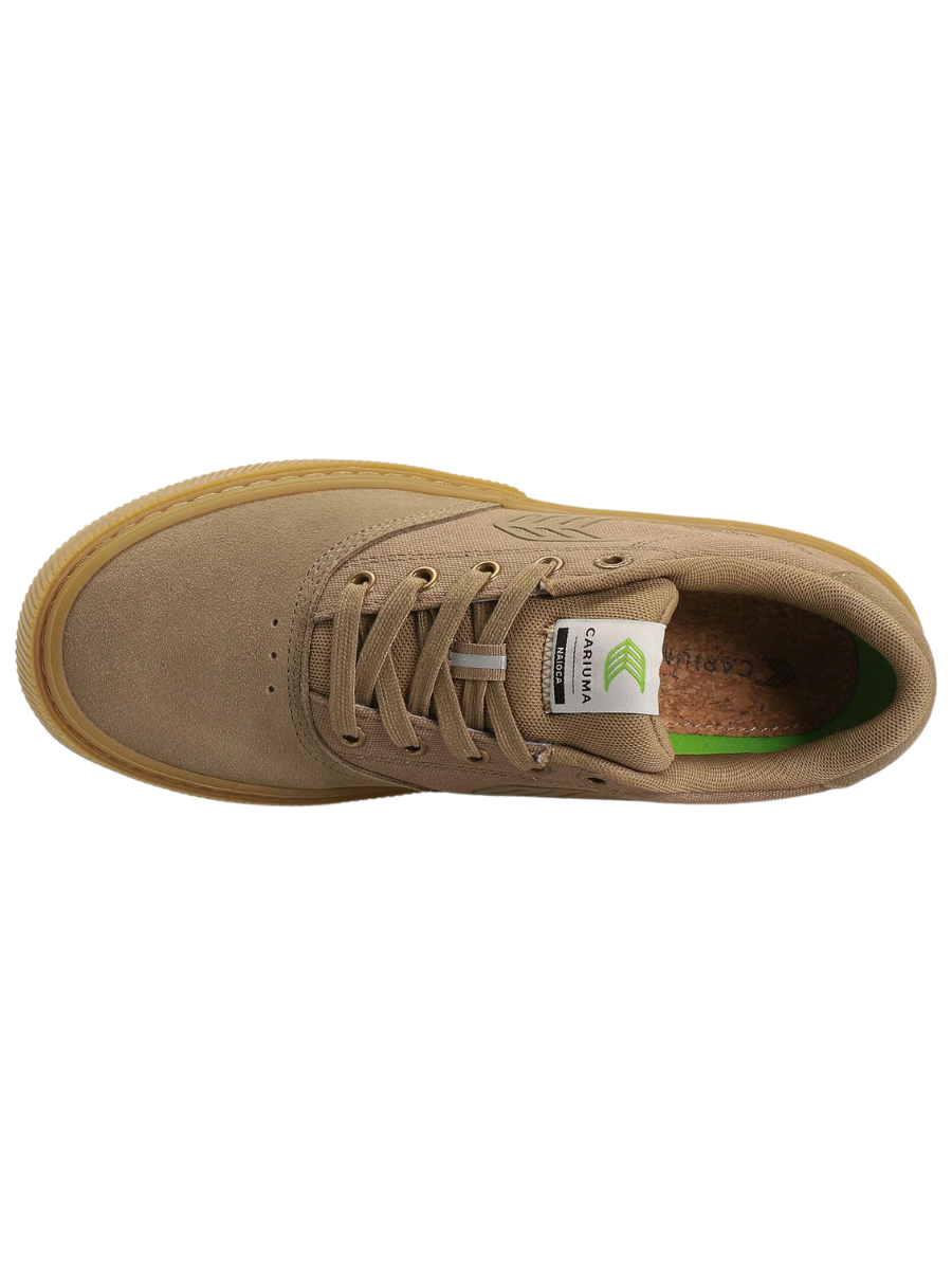 Cariuma Naioca Pro Skateschuhe – Gum Burnt Sand Wildleder und Canvas