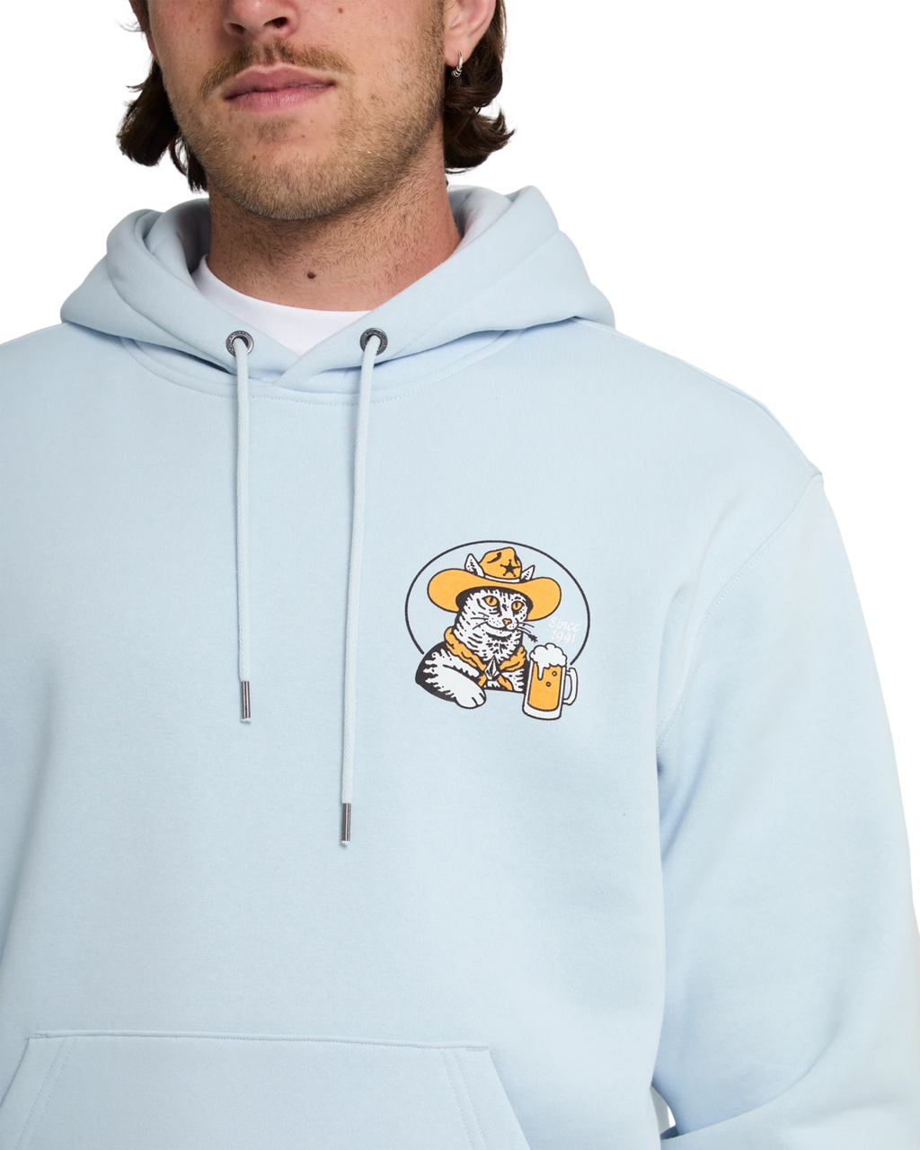 Volcom NODER PO sudadera con capucha hombre detail 3 | Light Blue Acid