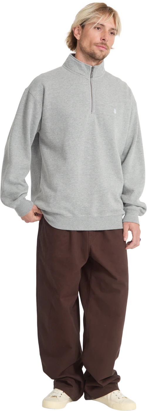 Volcom SINGLE STONE QUARTER ZIP sudadera con cremallera hombre detail 4 | Heather Grey