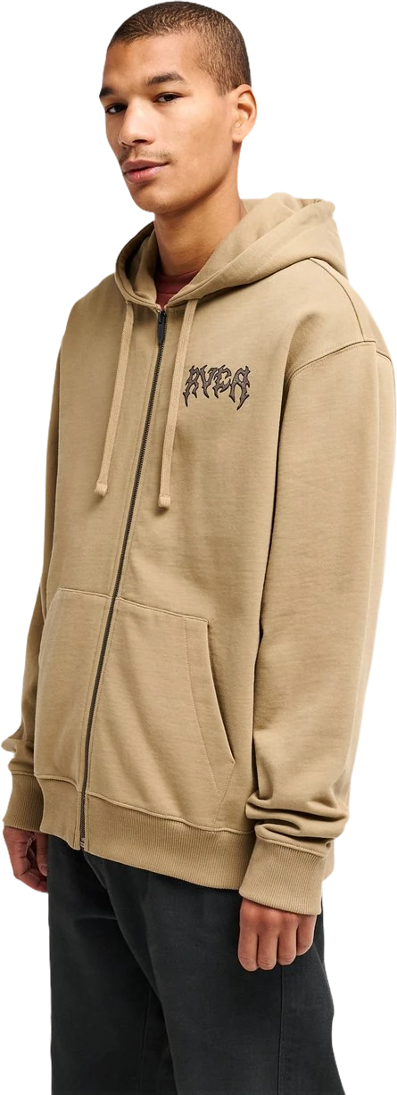 Rvca Cobra Emire Sudadera con capucha y cremallera sudadera hombre detail 4 | Marrón