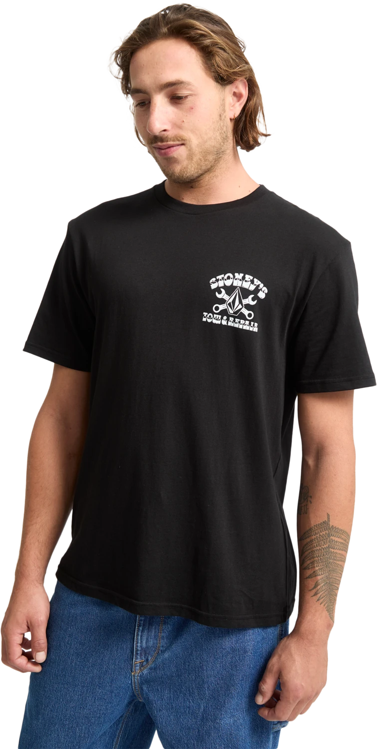 Volcom Stoneys camiseta manga corta hombre detail 4 | Black