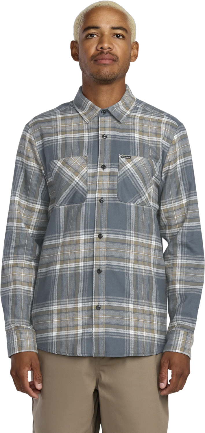 Volcom Netastone Flannel Shirt camisa manga larga hombre | Dark Slate