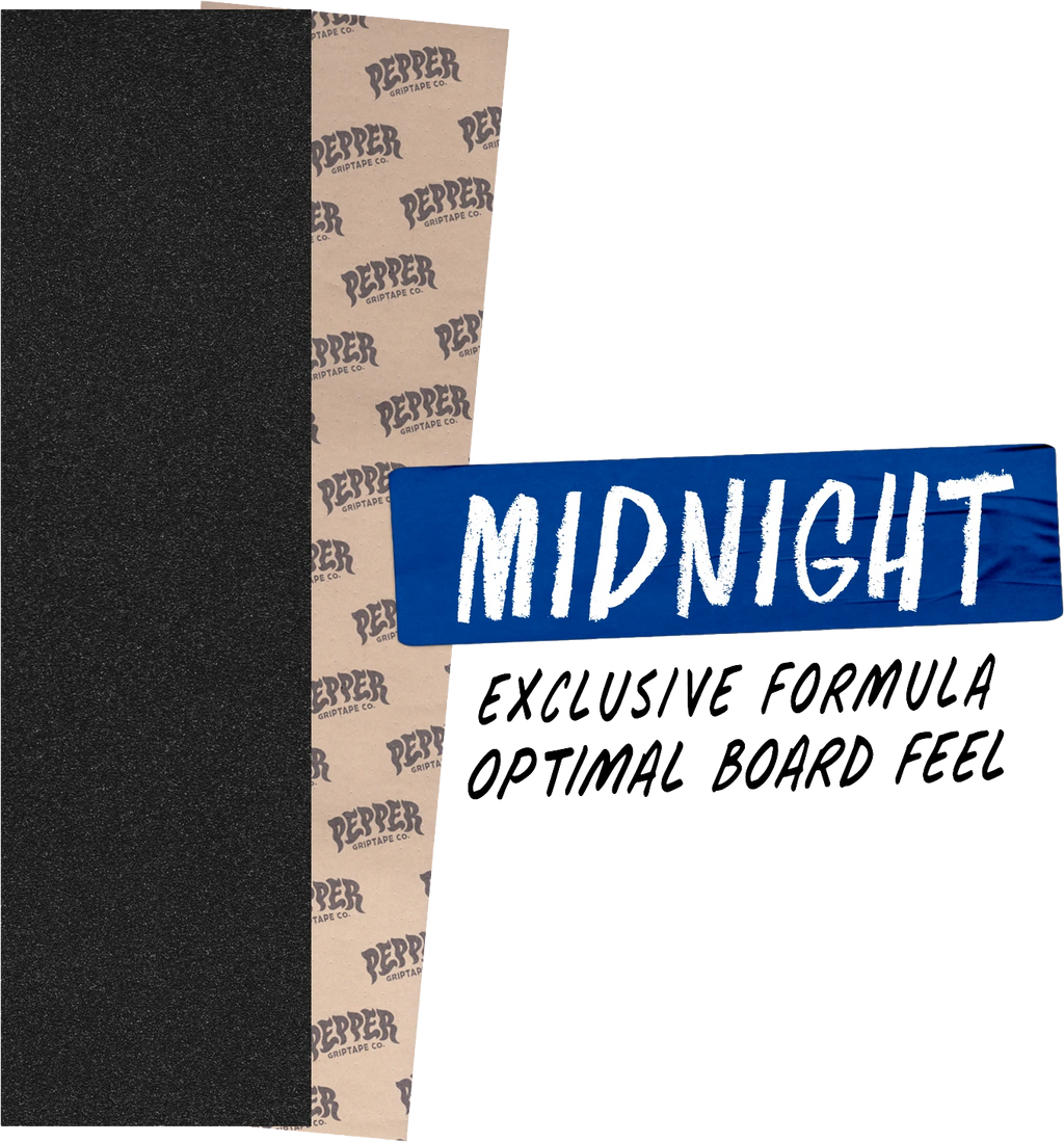 Ace Pepper Midnight Black Grip lijas de skateboard | Black