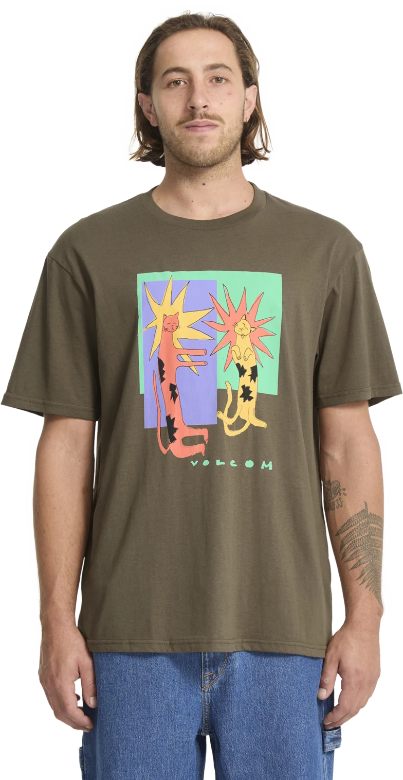 Volcom Longo Cats camiseta manga corta hombre | Sage Leaf