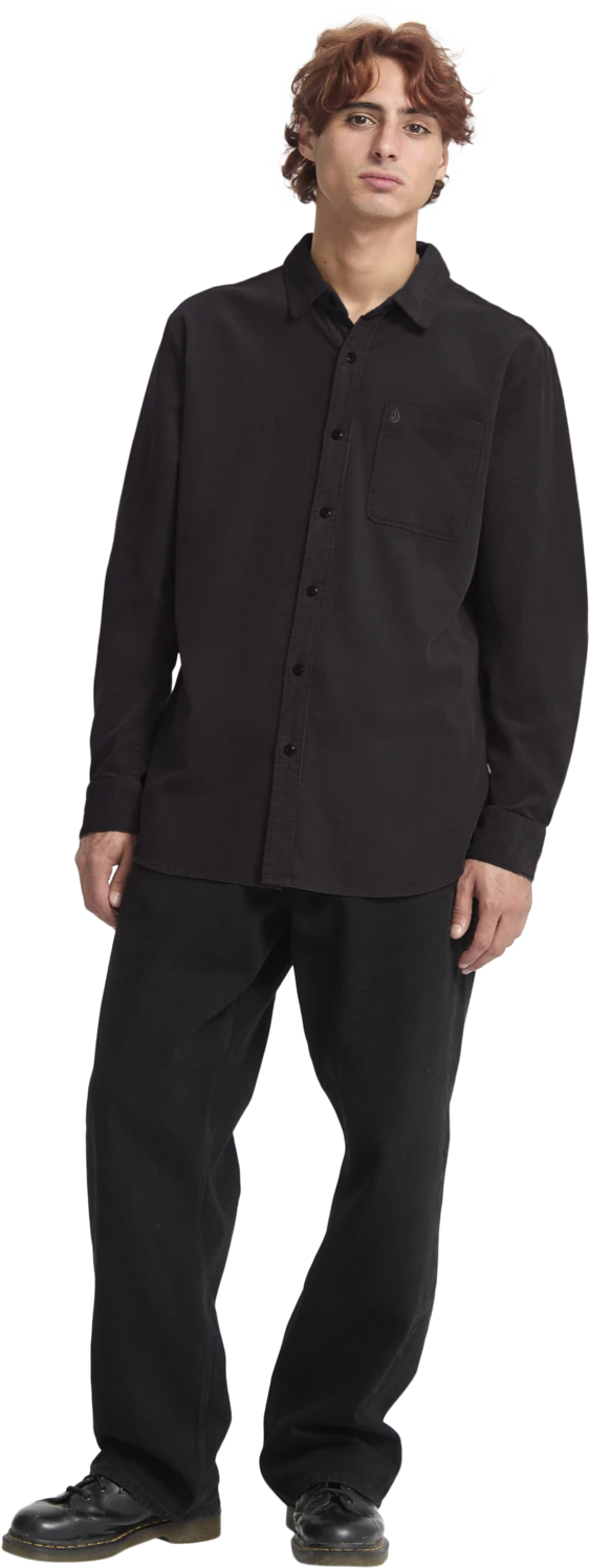 Volcom Zander Shirt camisa manga larga hombre detail 5 | Asphalt Black