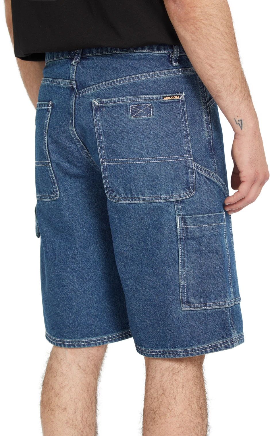 Volcom Labored Denim Utility Short denim short hombre detail 2 | Indigo Ridge Wash