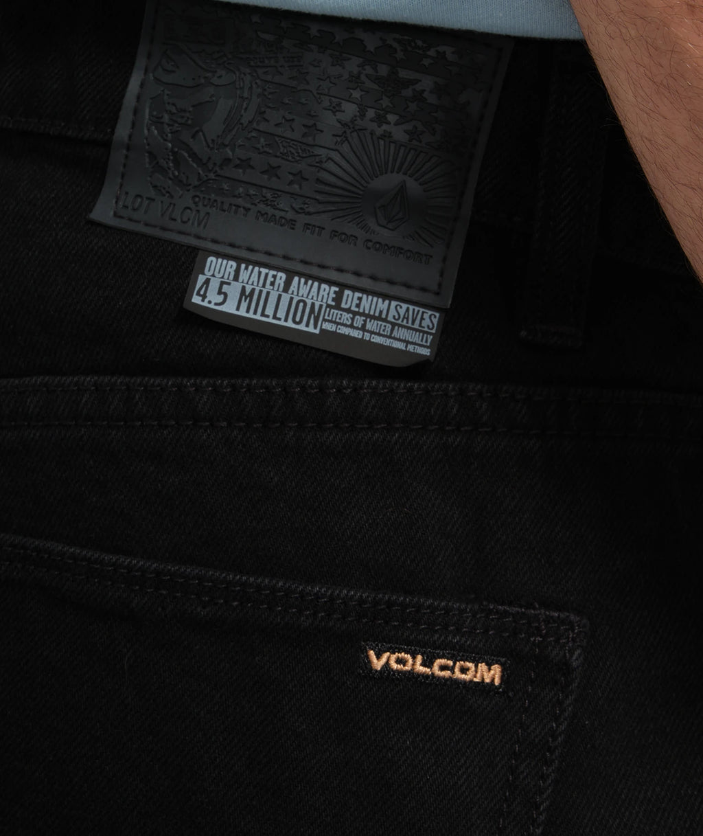 Volcom Modown Tapered Jeans pantalón tejano hombre detail 5 | Black