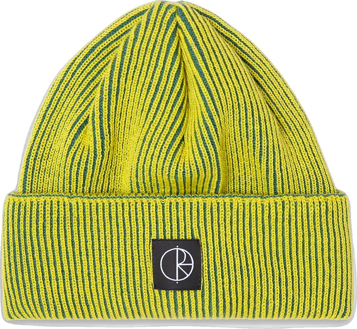 Polar Skate Co. Polar Skate Co. Lines Merino Beanie gorro hombre | Chartreuse/Army Green