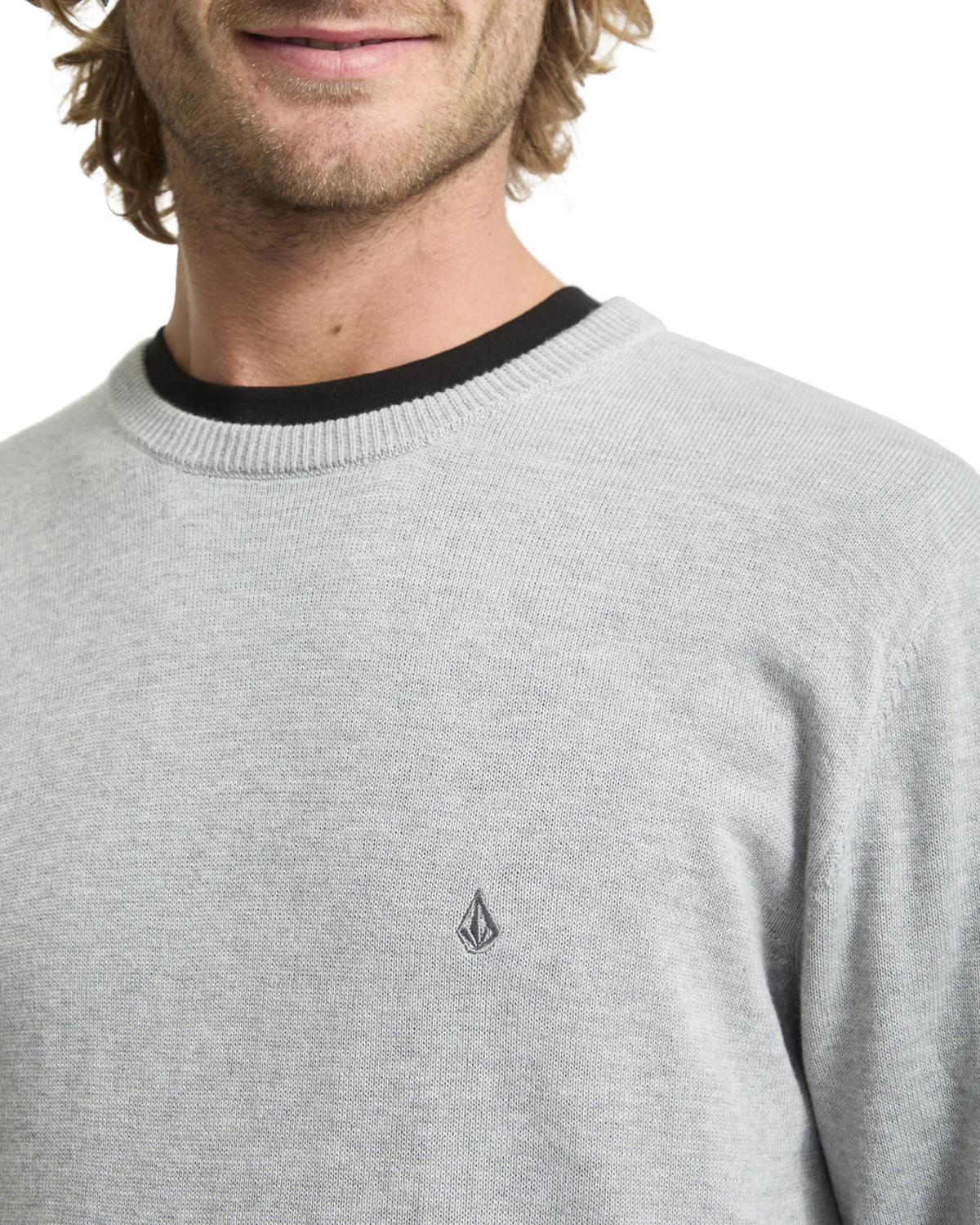 Volcom Uperstand jersey hombre detail 2 | Light Grey Heather